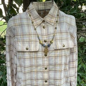 Hamsa Hand Gold Tone Necklace